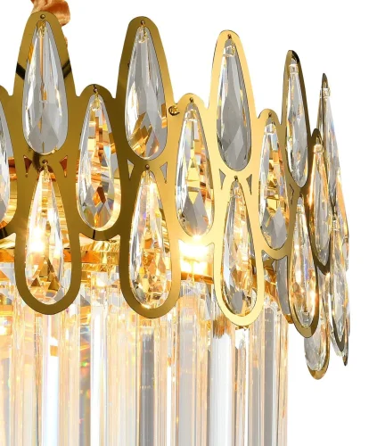 Люстра подвесная NAVIS 76019/5C GOLD Natali Kovaltseva золотая прозрачная на 5 ламп, основание золотое в стиле классический  фото 2